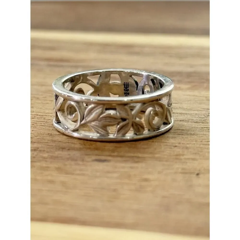 James Avery Retired Sterling Silver Abounding Vine Ring Size 7.5